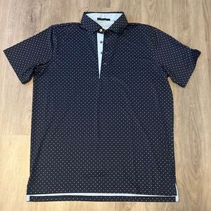 Greyson Navy Polka Dot Polo Shirt